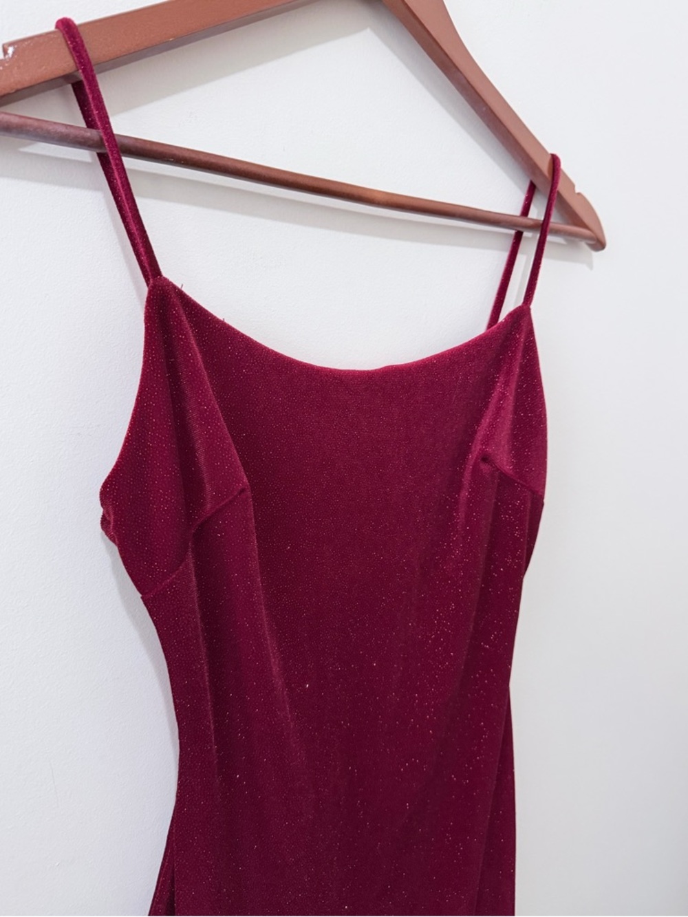 Windsor Twinkle Like A Star Glitter Velvet Mini Dress Bodycon Sparkle Red NWT S - Picture 5 of 9